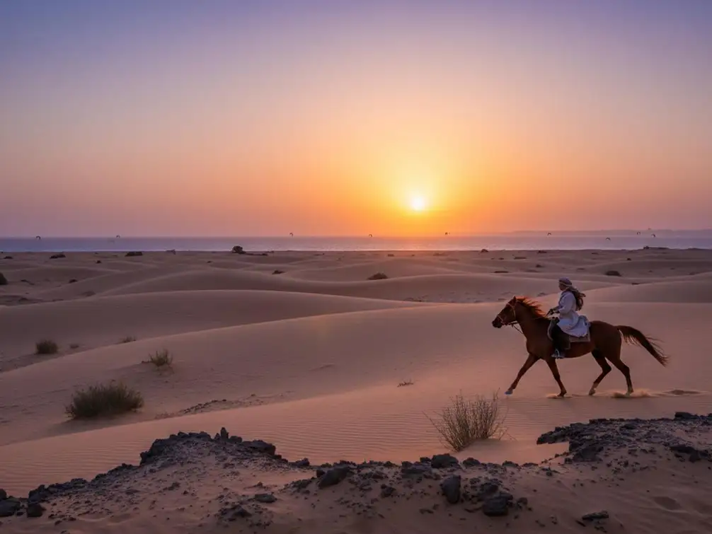 Horse experience in Hurghada with Red Sea coastline, desert scenery and beautiful Egyptian landscape