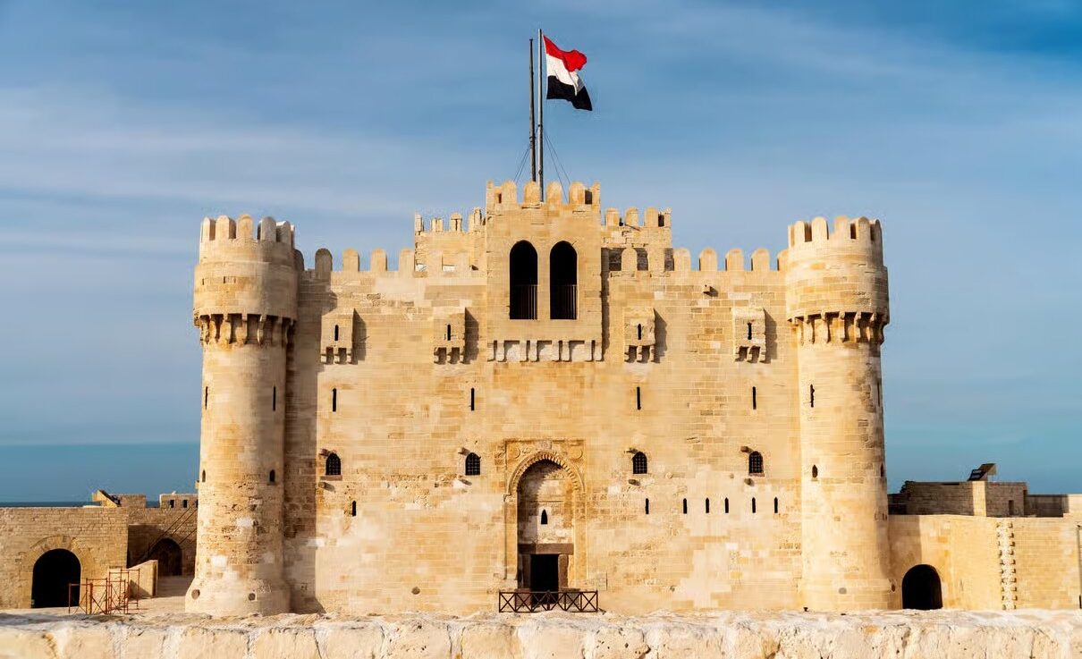 Alexandria Day Trip from Cairo: Catacombs, Library & Qaitbay Citadel 1 Qaitbay Citadel and Mediterranean Sea in Alexandria Egypt during a historical day trip from Cairo