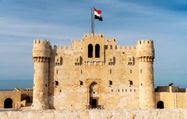Qaitbay Citadel and Mediterranean Sea in Alexandria Egypt during a historical day trip from Cairo