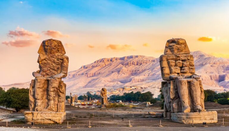 Luxor Sunrise Experience & Dendera Temple Tour 1 Dendera Temple in Egypt with ancient columns, colorful reliefs and detailed hieroglyphic decorations