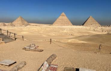 Explore the Pyramids & Step Pyramid of Sakkara in One Day 3 Giza Pyramids and Step Pyramid of Djoser in Sakkara Egypt on a full-day ancient history tour from Cairo