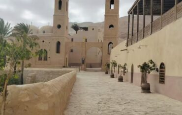 St. Anthony and St. Paul monasteries in Egypt surrounded by the dramatic Eastern Desert mountains and historic Christian architecture