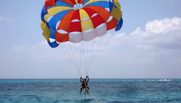 Sharm El Sheikh water sports experience on the Red Sea with parasailing, sea rides and beautiful coastal scenery
